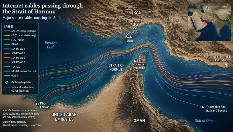 L’Iran devrait contrôler les câbles internet sous-marins traversant le détroit d’Ormuz- Média.