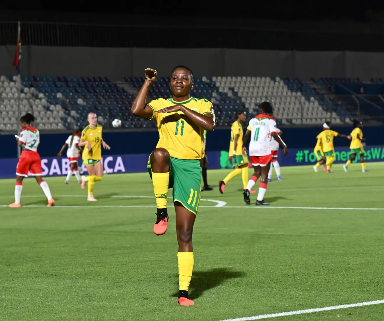 Thembi Kgatlana propulse les Banyana Banyana en quarts de finale de la CAN Féminine.