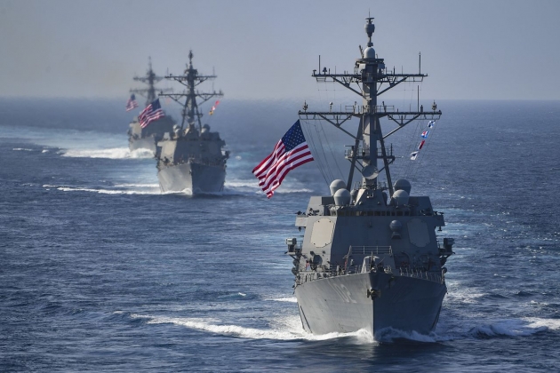 La force navale américaine stationnée près de l'Iran compte plus de 20 navires de guerre.